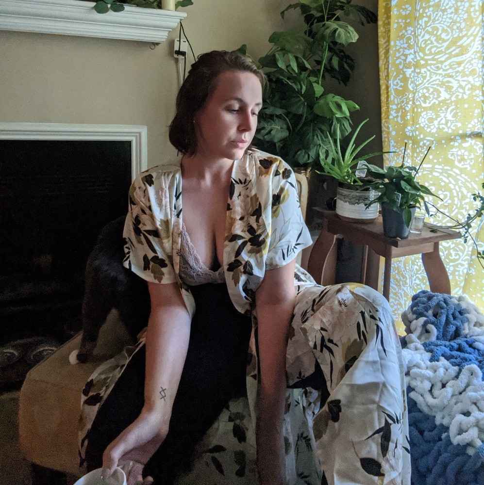 Satin Peony House Robe